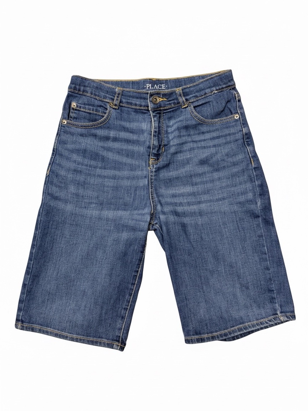 Place Boys' Denim Knee-Length Shorts in Blue